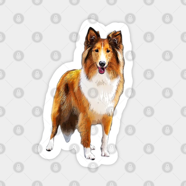 Rough Collie Cute Dog Sticker by ElegantCat